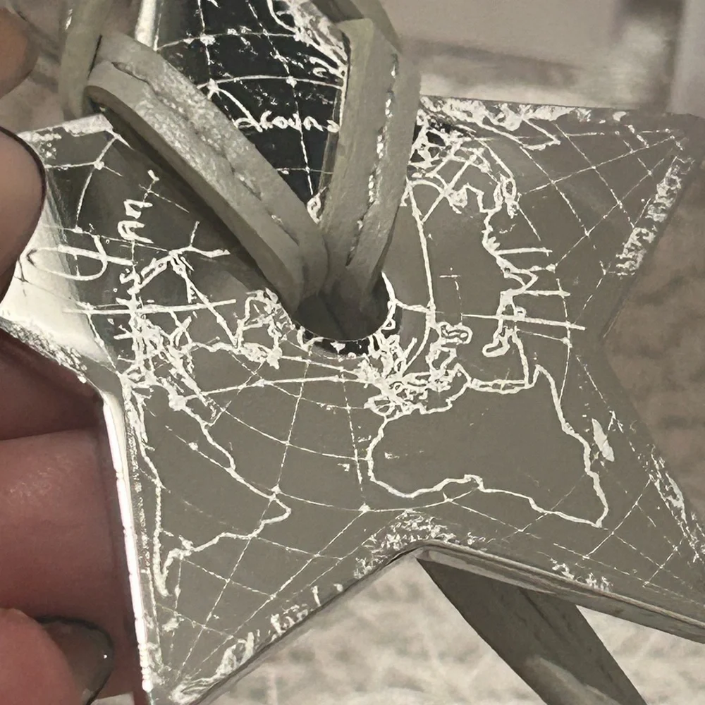 New in Box Dior VIP Silver Around the World Star Keychain w/ Leatherette… - Picture 3 of 6